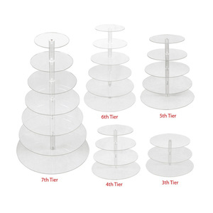 Vòng Acrylic cupcake đứng với nhiều lớp bánh hiển thị đứng rõ ràng món tráng miệng tháp chủ - Product Image 3