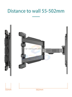 Support mural TV P6 en gros, capacité de charge 55 kg, bras articulé double, base TV pivotante, support VESA 600x400mm pour appareil TV