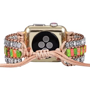<span class=keywords><strong>Bracelet</strong></span> Apple Watch en pierre bicolore fait main, populaire, vente en gros, dropshipping 42/44/45/49/S10/S11 46MM - Product Image 5