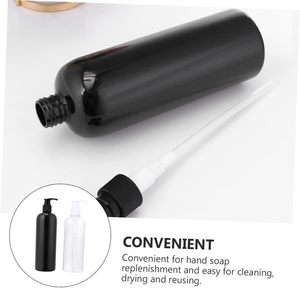 Bouteilles vides rondes en PET blanc/noir de 1000 ml avec pompe pulvérisatrice pour gel douche, lotion, shampoing et après-shampoing (soins capillaires) - Product Image 5