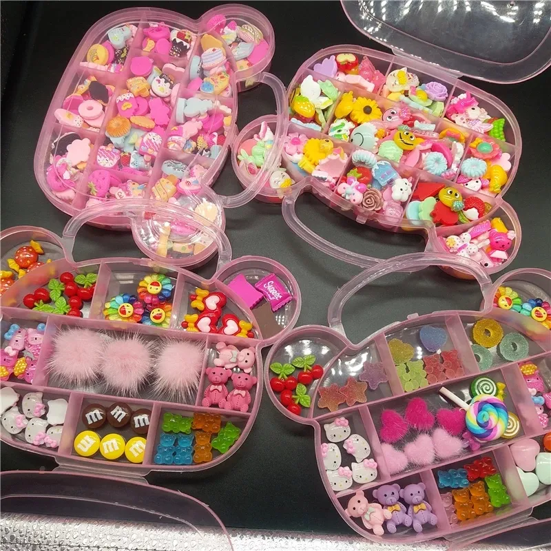 2021 Special Design Kawaii Accessories Resin Nail Art Charms Flower/Candy/Bear Manicure 3D Nail Decoration Rhinestones