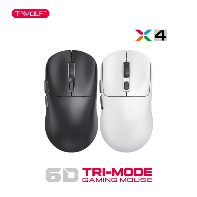 X4 Ergonomic Tri-Mode Wireless Gaming Mouse Right Hand 1000Hz Return Rate 8000 DPI Optical Rechargeable USB Connection