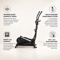 Vélo elliptique de fitness cardio commercial et domestique, avec volant d'inertie magnétique de 4 kg, cadre en acier, certifié CE ROHS, vente en gros OEM