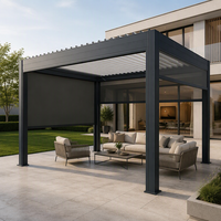 Pergola électrique intelligente en alliage d'aluminium avec persiennes, pare-soleil et protection contre la pluie pour cour et villa