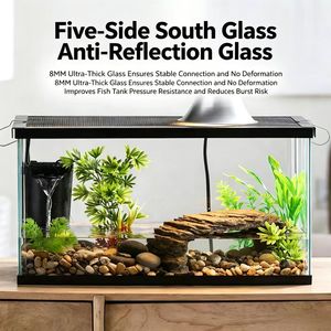 Grand aquarium en verre anti-reflet Nabo, réservoir d'observation écologique pour salon domestique - Product Image 5