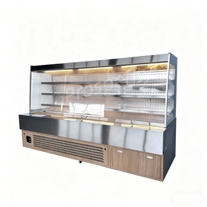 Refrigerador de exhibición con cortina de <span class=keywords><strong>aire</strong></span> abierta y refrigeración por <span class=keywords><strong>aire</strong></span>, con descongelación automática para uso comercial en catering - Product Image 3