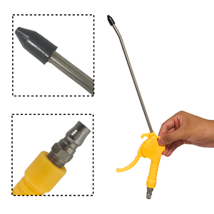 Pistola de aire de alto flujo para compresor con boquilla angulada y doblada, color amarillo - Product Image 4