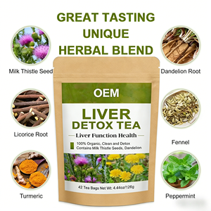 ชาสมุนไพรดีท็อกซ์ตับ OEM 42 วัน สูตรผสมออร์แกนิค 100% ประกอบด้วยมิลค์ธิสเซิล แดนดิไลออน ขมิ้น สะระแหน่ ช่วยทำความสะอาดและบำรุงฟังก์ชันตับ - Product Image 4