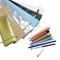 Attaches en fil métallique pliables autocollantes pour l'emballage de sacs de café, de thé et de pain