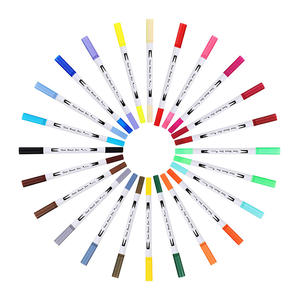 Ensemble de stylos pinceaux marqueurs à double pointe pour dessin artistique et aquarelle, pointe fine 0,4 mm - Product Image 1