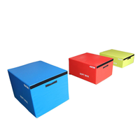 Juego de 3 Tamaños de Cajas Pliométricas de PVC Suave, Alta Densidad, Anticolisión, Absorción de Impactos, Ecológicas, Altura Ajustable, para Gimnasio