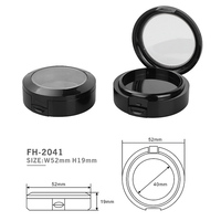 Conteneurs d'ombres à paupières vides étui à fard à lèvres noir brillant poudre Palette de fards à paupières compacte personnalisée avec emballage à fenêtre