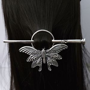 Horquilla de pelo vintage estilo vikingo punk con diseño de varita de bruja y polilla, accesorio gótico nórdico para disfraces de cosplay y fiestas de Halloween - Product Image 5