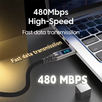 PD 240W USB C a USB tipo C Cable de datos de carga rápida para teléfono 15 16 Pro Huawei Samsung Xiaomi línea de datos pantalla Digital