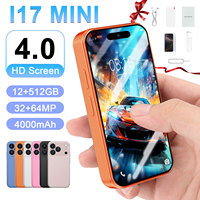 Nuevo Teléfono Inteligente I17 Mini, Cuerpo Compacto, Pantalla de 4.0'', 12+512GB, Versión Global 3G, Teléfono Móvil Mini con Doble Tarjeta SIM