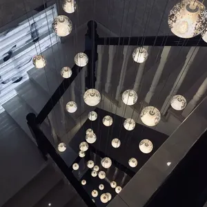 Современный ручной выдувной стеклянный шар подвесной светильник для ресторана люстра для гостиной