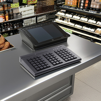 Venta caliente KB66 POS programable USB Teclado mecánico Cherry MX teclado con lector de tarjetas de 3 pistas para sistemas POS