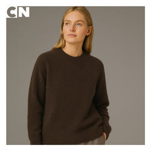 Fabricante de Suéteres, Venta al Por Mayor Personalizada, Suéter Casual de Cuello Redondo, Color Liso, de Algodón y Lana, Tejido, para Mujer, con Botones, para Invierno - Product Image 3