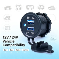 Prise USB encastrable pour camion 3.1A avec LED bleue et couvercle étanche unique 12V 24V pour semi-remorque, autocar, flotte, cabine de couchage