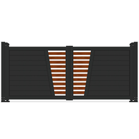 Portail en aluminium Ace, clôtures et portails de jardin en aluminium, charnières, portail d'allée, 20 pieds de large à 6 pieds de haut, double battant