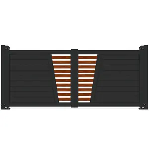 ACE nhôm cổng nhôm vườn hàng rào và cử<span class=keywords><strong>a</strong></span> bản lề đường lái xe cổng 20 ft rộng đến 6ft cao đôi Swing - Product Image 1