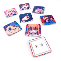 Vente chaude 3 pouces personnalisé blanc blanc MDF cercle nom broche Badge bouton pour sublimation