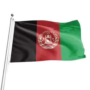 Fornitura diretta in fabbrica stampa digitale 3 x5ft tessuto in poliestere addensato bandiera afgano impermeabile bandiera afghana dell'afghanistan