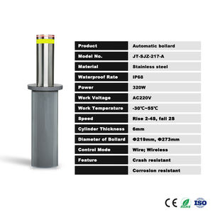 Сверхмощный из нержавеющей стали, оцинкованный, автоматический, для безопасности, для подъездной дороги, электрический выдвижной столбик - Product Image 2