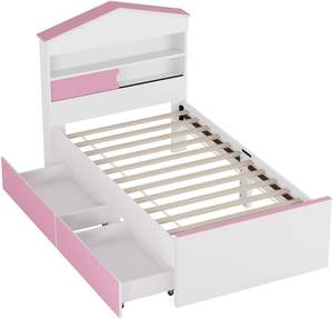Armazenamento Luxo Modern <span class=keywords><strong>Single</strong></span> <span class=keywords><strong>Bed</strong></span> Modern Wooden <span class=keywords><strong>Single</strong></span> Kids House Nordic Wood <span class=keywords><strong>Bed</strong></span> Com Gaveta - Product Image 3