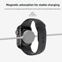 Câble de charge rapide PD 2-en-1 100W avec chargeur sans fil magnétique pour montre 3W, 1,5 m, tressé en nylon, Type-C vers Type-C, pour montre