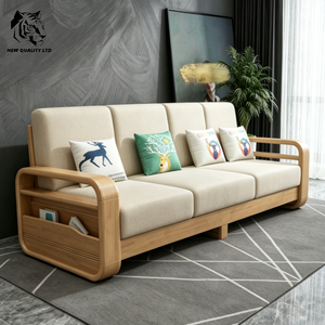 Fábrica de muebles, los más baratos, personalizables, en stock, envío inmediato, sofá estilo tronco, nuevo diseño, muebles de sala de estar, sofá de madera y tela - Product Image 3