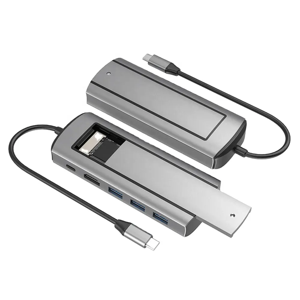 Djoey 5 trong 1 m. 2 SSD trường hợp USB C HUB 4K 60Hz loại C USB3.0 cổng SPLITTER Dock với ổ đĩa cứng bao vây cho máy tính để bàn máy tính xách tay Adapte