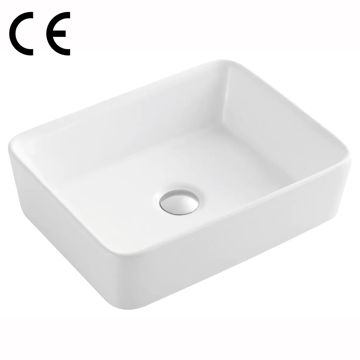 Китайский производитель, умывальник, современный дизайн, глянцевая белая раковина для ванной, Прямоугольная форма, керамический умывальник