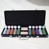 Vente en gros 500 Pc Casino Grade Play Card Dealer14G 40mm Las Vegas Clay Poker Chip Sets avec boîtier en aluminium pour la maison Game Club