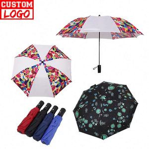 Parapluie portable en nylon de haute qualité à 3 plis avec poignée en plastique, cadeau promotionnel personnalisé pour entreprise - Product Image 2