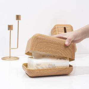 Vente en gros de boîte à mouchoirs en bois de hêtre léger haut de gamme porte-serviettes créatif en bambou et métal pour table à thé tiroir de table - Product Image 2