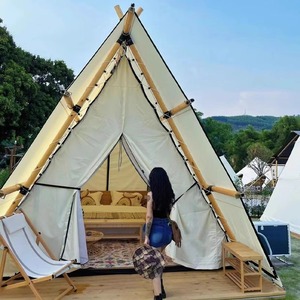 Tente de camping d'extérieur imperméable et robuste pour la randonnée, nouvelle tente triangulaire en toile pour le glamping en plein air – Vente directe usine - Product Image 1