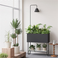 Support à fleurs en fer forgé de style nordique, double niveau, pour plantes d'intérieur, balcon, salon, treillis pour plantes grimpantes