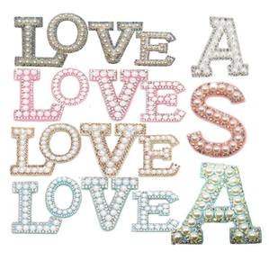 <span class=keywords><strong>Alphabet</strong></span> <span class=keywords><strong>Perle</strong></span> Rhinestone Mots Repassage sur Patches Applique 3D Handmade Cute Diy Colors Letter Patches - Product Image 1