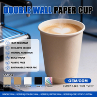 Gobelets en papier kraft compostables à double paroi, personnalisés avec logo imprimé, pour boissons chaudes, café, thé au lait, à emporter