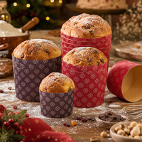 Moules en papier kraft épaissi de qualité alimentaire pour Panettone, outils de cuisson en gros pour boulangeries OEM, moules à gâteaux au levain, brioches, gâteaux de Noël, mochi