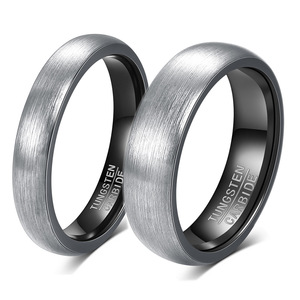 Anillo de Carburo de Tungsteno de 4, 6 y 8 mm con Acabado Esmerilado, Anillo de Boda Unisex - Product Image 1