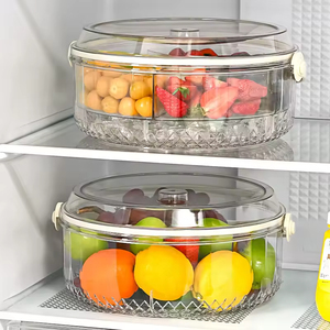 Five-compartment Plastic Fruit Preservation Tray with Handle Airtight Moisture-Proof <b>Portable</b> Snack Box Lid Home Use - Product Image 5