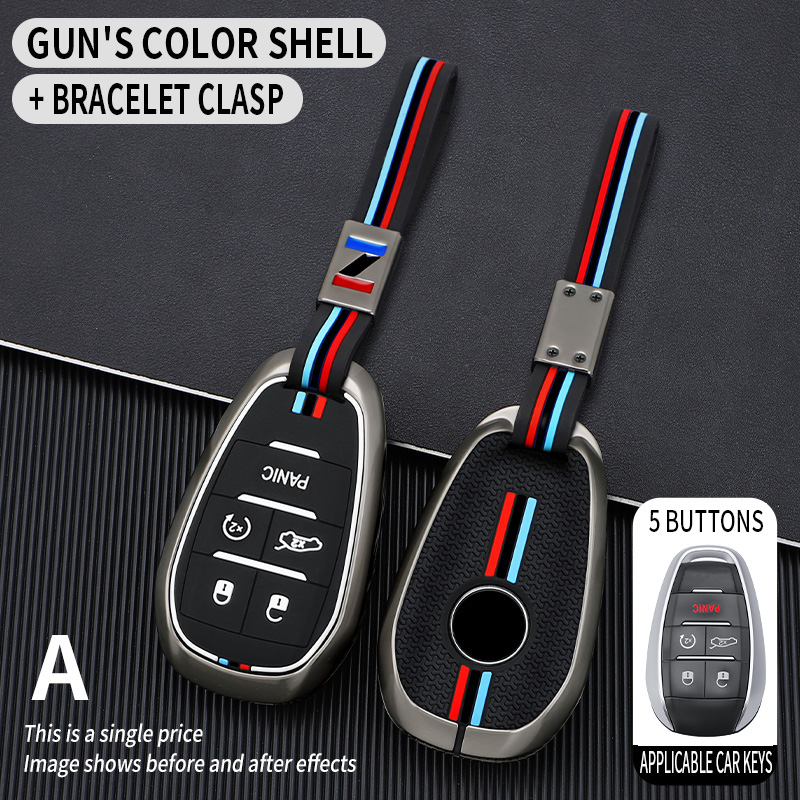 5 Button Gun Metal+Key Chain