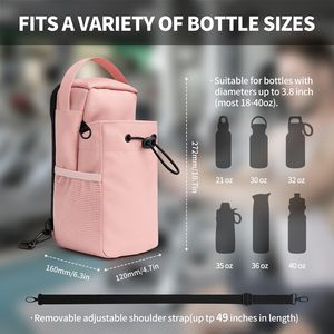 <b>Magnetic</b> Gym Bag Oxford Water Bottle Bag with Polyester Lining Portable Crossbody Bag for Daily Outing Fitness Gym <b>Holder</b> - Product Image 2