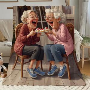 Couverture en flanelle super douce toutes saisons pour <span class=keywords><strong>grand</strong></span>-mère Cartoon pour canapé Couverture chaude pour cheval pour chambre à coucher Couch Camping Naps Cover - Product Image 4