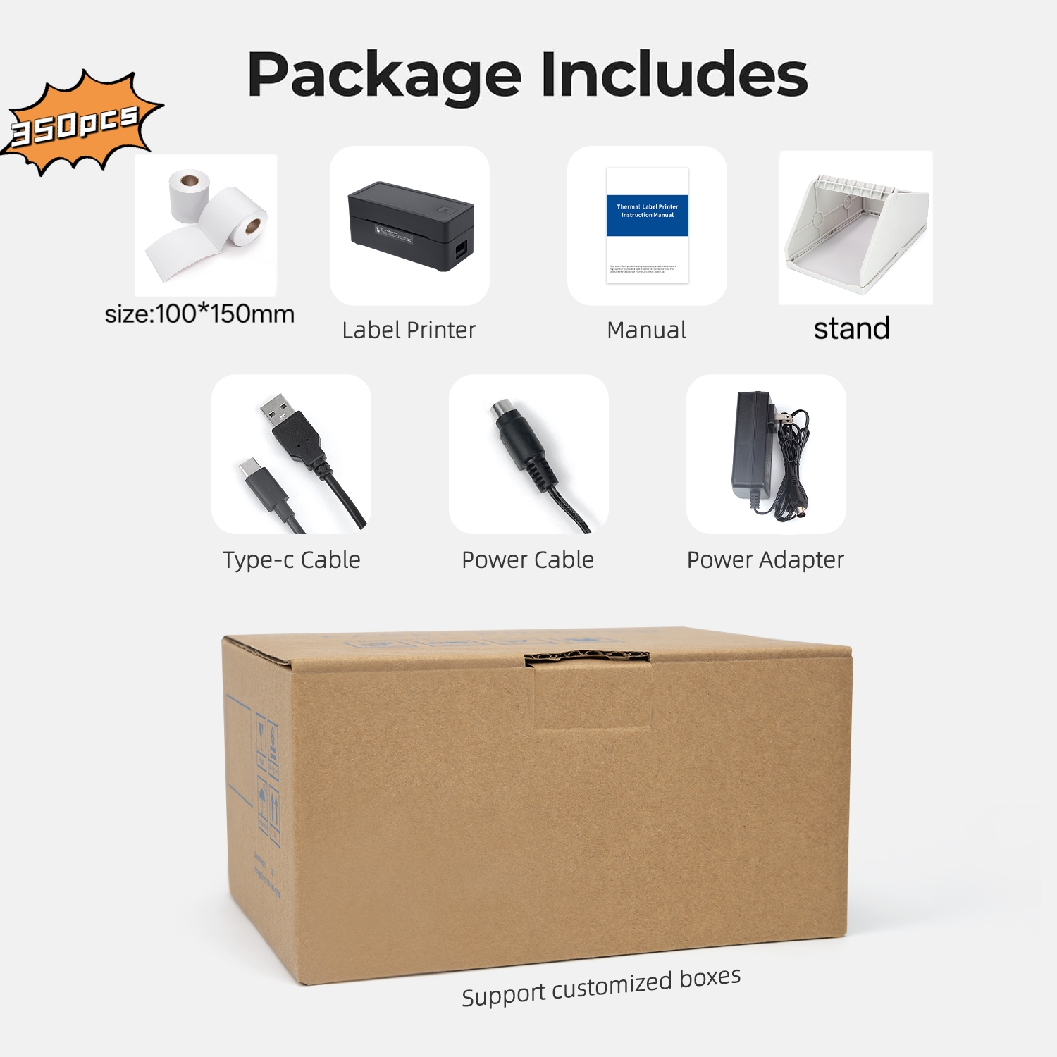 Black printer thermal paper stand