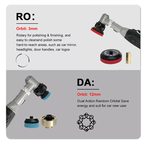 Pulidora y abrillantadora inalámbrica DC 10.8V DA Nano Mini para coche/automóvil, con batería, sin escobillas, órbita de 3/12mm y almohadilla de 1.2/2 pulgadas - Product Image 1