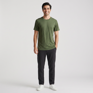 T-shirt d'été respirant à manches courtes pour homme, en matière personnalisée et tissage non tissé - Product Image 1