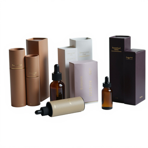 Luxury Custom Round Kraft Paper Packaging Tube, White Cylinder Gift <b>Box</b> For Cosmetic Container, Perfume And Essential Oil Vials - Product Image 5